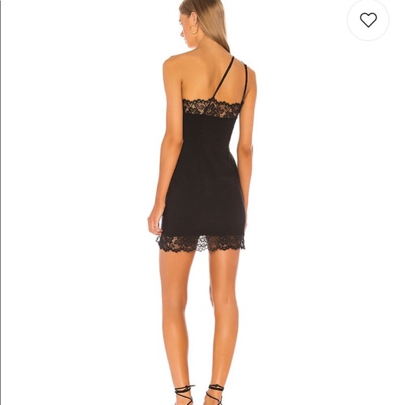 Free People Mini Black Lace One-Shoulder Dress - Picture 8 of 12